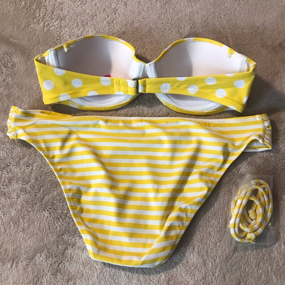 Itty bitty yellow polka dot bikini! - Picture 2 of 4